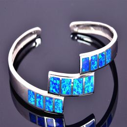 Pulseiras de opala de fogo azuis finas de varejo inteiras 925 joias banhadas a prata para mulheres BNT1522004281o