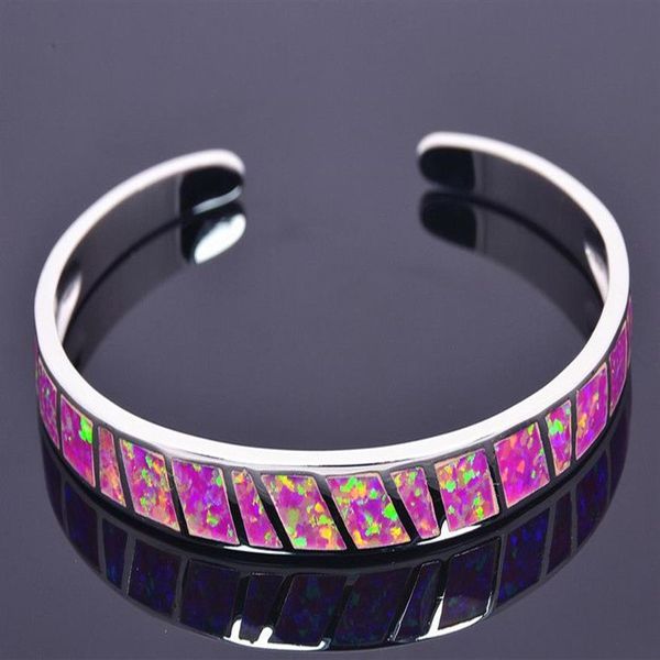 Bracelets en opale de feu rose fin, vente au détail, bijoux plaqués argent 925 pour femmes, DSC304218U
