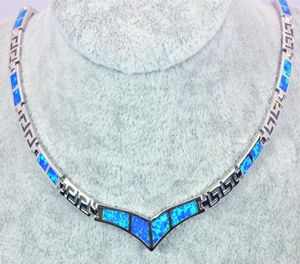 Hele winkels mode sieraden fijne blauwe brand opaal stenen kettingen voor vrouwen BRC170827013228315