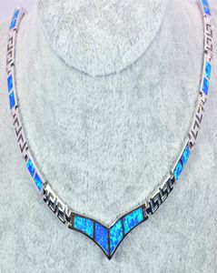 Hele winkels mode -sieraden fijne blauwe brand opaal stenen kettingen voor vrouwen BRC170827016750668
