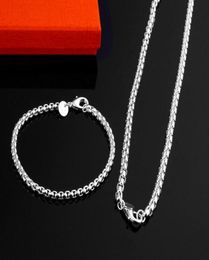 Ensemble collier et bracelet en argent 925, cadeau de noël le plus bas, vente au détail, S1213785675