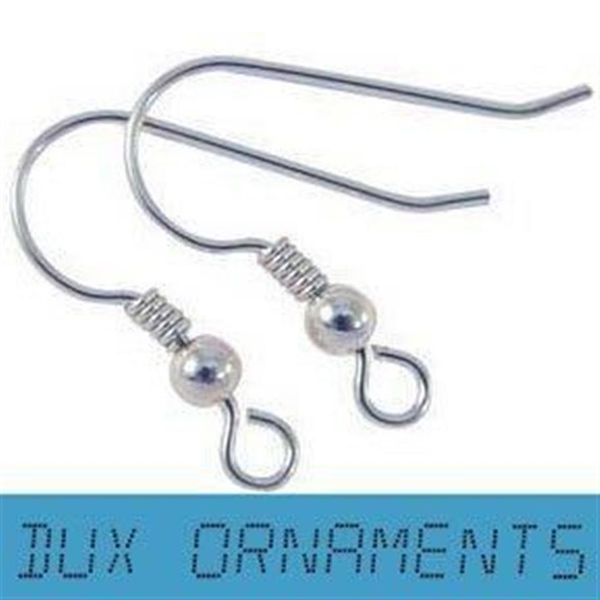 Boucles d'oreilles en argent sterling et bronze terne, vente au détail, boucles d'oreilles à crochet en fil d'oreille français, hameçons avec bobine et balle 2685