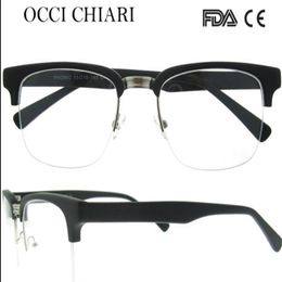 Entier-rétro hommes métal noir épais demi-jante lunettes montures optiques lunettes myopie lunettes W-COLMO222j