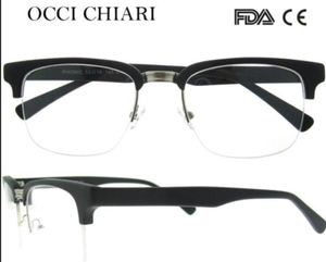 Todo Retro hombres Metal negro grueso medio borde gafas monturas gafas ópticas miopía gafas WCOLMO1641001