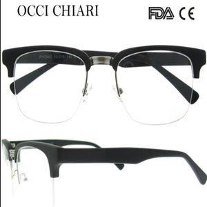 Entier-rétro hommes métal noir épais demi-jante lunettes montures optiques lunettes myopie lunettes W-COLMO240f