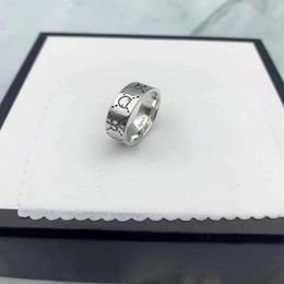 Anelli interi Anelli d'amore in acciaio inossidabile al titanio per donne Gioielli da uomo Coppie Anelli nuziali in argento sterling 925 con scatola235H