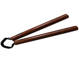 Nunchakus de palisandro entero, palos de madera maciza, Nunchaku de artes marciales, entrenamiento de rendimiento de acero inoxidable, dos palos Bruc5850592