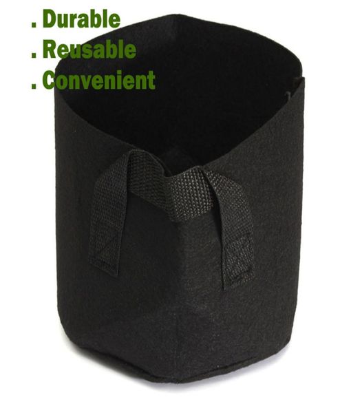 Pots de plantes en tissu non tissé rond entier, pochette conteneur de racines, sac de culture, aération, conteneur de légumes, jardinières de jardin 5733606