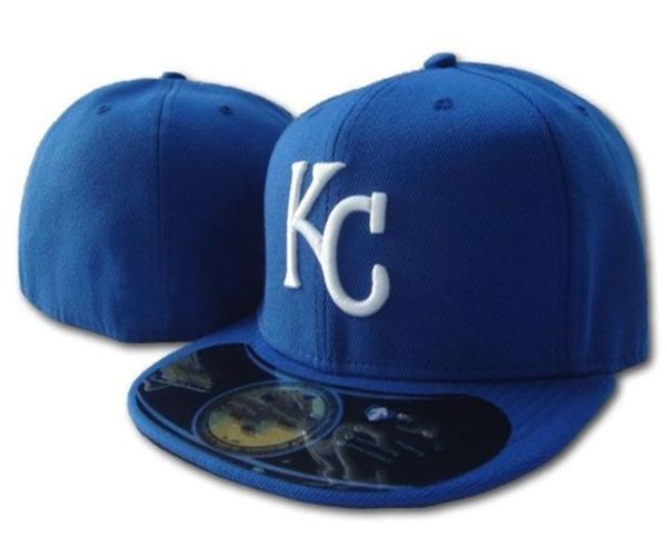 Whole Royals Chapeaux ajustés dans l'équipe brodée de baseball KC Lettre Chapeaux à bord plat Casquettes de baseball Taille Marques Sports Chapeu pour hommes3104399