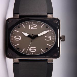 Whole's Automatische Luxe Mechanische Vintage Stijl Zwart Rubber Polshorloge Zwitsers Merk Vierkant PVD Roestvrij Heren Horloges F244o