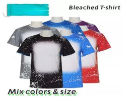 Entièrement S M L XL 4xl Sublimation Bleached Shirts Transfert de chaleur Blanche Javel Shirt Bleached Polyester Tshirts US Men Women Party5560408