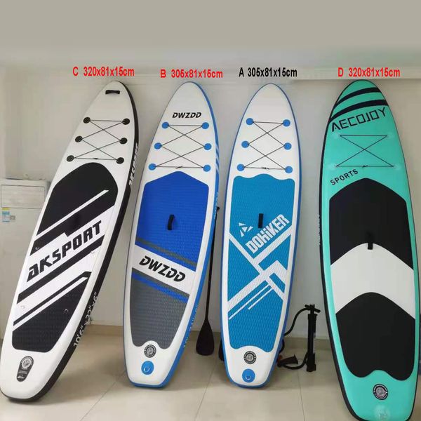 Planche de surf pour sports nautiques 320x81x15cm planche à pagaie gonflable super stable ISUP planches de surf debout kayak de yoga pour flotter en stock par bateau avec droits
