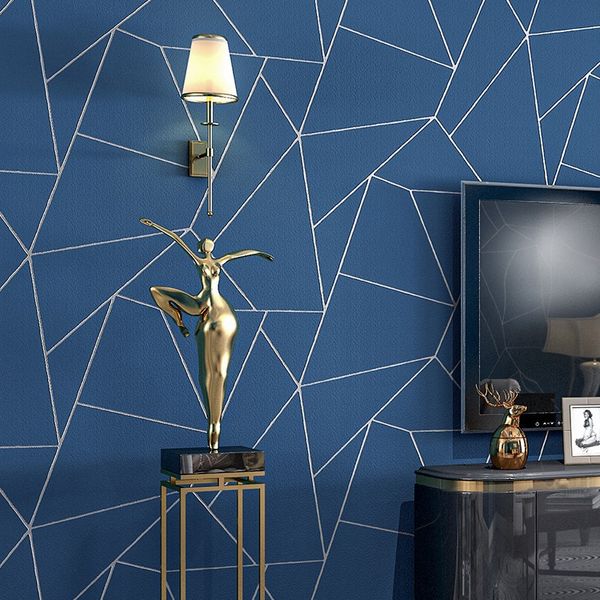 Toda la venta simple raya blanca azul wallpaper de alta calidad práctico estilo moderno decoración del hogar rollo de 3d no tejido