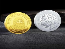 Moneda entera de Papá Noel, moneda de recuerdo chapada en oro coleccionable, regalo de colección del Polo Norte, moneda conmemorativa de Feliz Navidad9533320