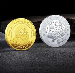 COIN SANTANT-CLAUS ING GORD GOLD PLATED Souvenir Coin North Pole Collection Gift Joyeux Noël COIN Commémoratif6044639