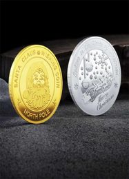 COIN SANTANT-CLAUS ING GORD GOLD GOLAD Souvenir Coin North Pole Collection Gift Joyeux Noël COIN Commémoratif1654793