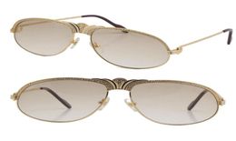 Venta completa de diamantes para hombres, gafas de sol de metal, oro de 18 quilates, gafas vintage para mujeres, unisex 1112613, piedras grandes más pequeñas, decoración C para D9411646