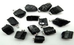 Pierre naturelle, Tourmaline noire, réparation, minerai, peut être utilisé, pendentif pour la fabrication de colliers, vente entière, 50 pièces, 8212828