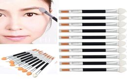 Geheel verkopen nieuwe make -up pincel maquiageem double -hending oogschaduw eyeliner borstel spons applicator tool ampwhole2307885