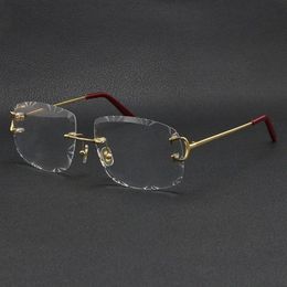 Vente entière sans monture T8200762 unisexe argent or métal cadre lunettes lunettes conduite lunettes C décoration lunettes cadres 241p