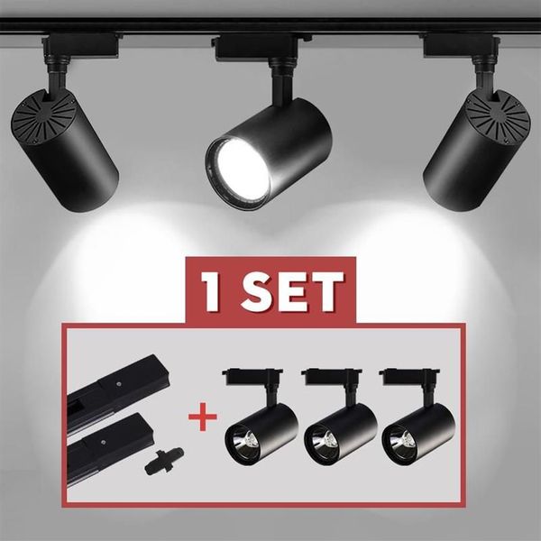 Conjunto completo de iluminación Led sobre riel COB, lámpara de seguimiento de 12W, 20W, 30W, 40W, iluminación de riel, focos de techo, accesorios para tienda de ropa, hogar, 220V324h