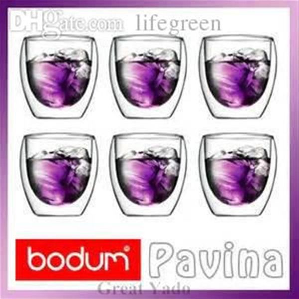 Ensemble entier de 6 pièces Bodum Pavina tasse en verre thermique à Double paroi pour thé expresso vodka 80ml251a