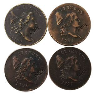 Conjunto completo de monedas de medio centavo de gorra Liberty de EE. UU. 1794-1797, copia de artesanías de Metal, regalos especiales