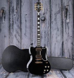 Entièrement SG Custom 2Pickup Ebony 6 Strings SG Guitare électrique Solid Mahogany Body Gold Hardware Delivery7537575