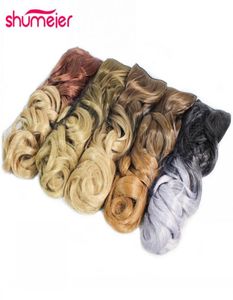 Todo Shumeier 12 colores 60 cm largo ondulado color Ombre postizo sintético Clip en extensiones de cabello para mujeres 6573007