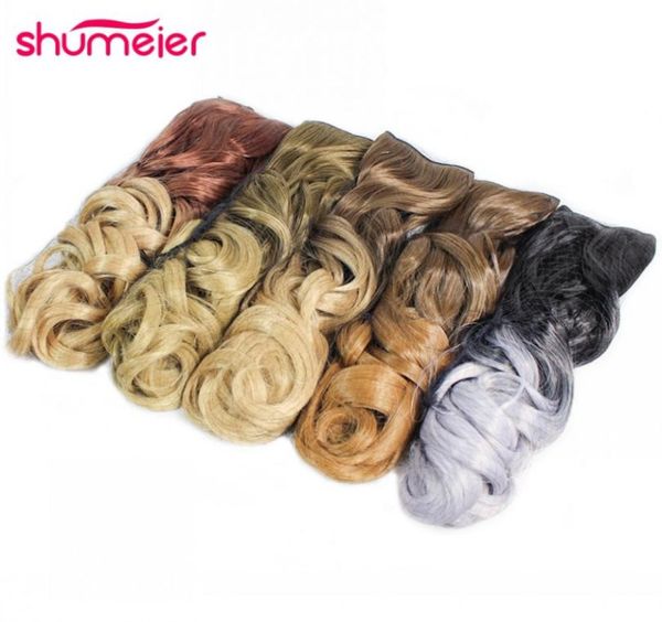 Whole Shumeier 12 couleurs 60 cm de Long ondulé coloré Ombre synthétique postiche Clip dans les Extensions de cheveux pour Women8032542