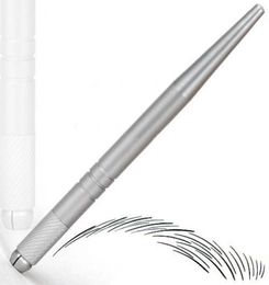 Silt Silver Professional Permanent Makeup Pen 3D Manuel de broderie Tatouage Microblade 50pcSlot3375869