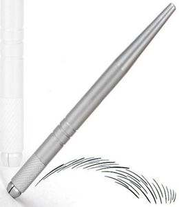 Silt Silver Professional Permanent Makeup Pen 3D MANUEL DE LA BRODERIE DE TATOUCE MICROBLADE 50PCSLOT1097189