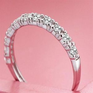 Hele-Zilveren Bruiloft 925 Sterling Zilveren Ringen voor Vrouwen Paars Rood Gesimuleerde Diamanten Verlovingsring Ster Jewelry268C