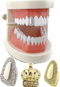 Dents à couronne unique en diamant entier Grillz Dents à une seule dent Grillz Dientes Grill Grills Dents Bretelles Dentes Grillz Corps 7334738