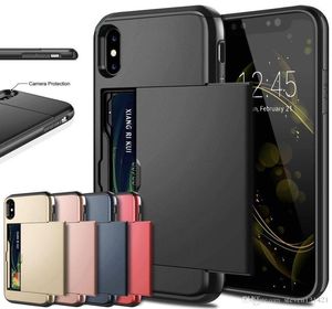 Hele Slot Houder Cover Voor iPhone 11 12 Pro Max 8 7 6S Plus XS MAX XR Card Armor Slide Card Case Voor Samsung S20 Ultra S9 S8 8394301