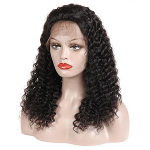 Whole Soft 1b # Naturel Aspect Noir Crépus Bouclés Perruques 100% Brésilien Cheveux Humains Avant de Lacet Perruques Pour Les Femmes Noires Cheveux Naturels L250O