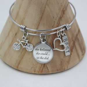 Bracelet en acier inoxydable entier fil réglable bracelet extensible bracelet de vélo bracelet de charme de vélo bracelet pour femmes motard gi249F