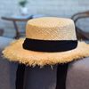 Chapeaux Panama parentchild entiers pour les femmes larges grandeur du soleil de plage avec la mode longue ceinture chapeau raffique paille 220510