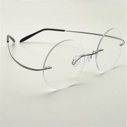Whole-Steve Jobs Star Style Ultralicht Geheugen Titanium Randloze Bijziendheid E Optische Brilmontuur Mannen Brillen Oculos De Grau 6PCS235e