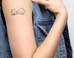 Tatouages temporaires entiers Autocollants de tatouage imperméables peinture d'art pour la décoration d'événement de fête noire éléphant entier5185664