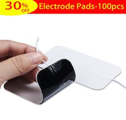 Almohadillas de electrodos TENS enteras con Gel conductor, parche estimulador de enchufe de 2mm para unidad conductora, masajeador corporal 7622107