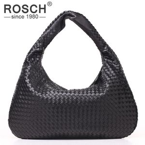 Sac à bandoulière tissé à la main pour femmes, sac à main de marque de styliste en cuir PU noir, sac de bureau tissé de qualité supérieure, USD Pr262f