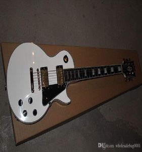 Hele topkwaliteit nieuwe stijl goede toets G LP aangepaste witte elektrische gitaar met gouden hardware9409451