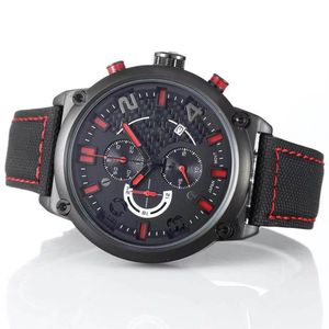 Hele traditie T081 Expert Solar Red Compass Chronograph Quartz Implementatie Clasp Black Dial Men Watch Wolshorge Mens Watch2447