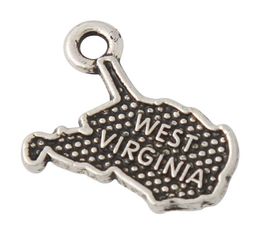 Entièrement tendance alliage américain Virginie-Occidentale Map Charms American State DIY Charmes 1618mm AAC0274766700