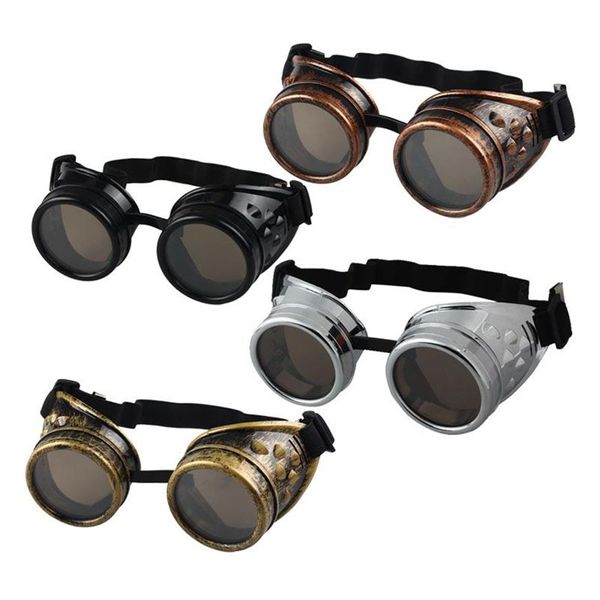 Entier - Unisexe vintage Victorian Style Sampunk Goggles Soudage Punk Glasse Cosplay Lunettes de soleil Men Femmes EY300G
