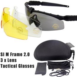 Problème standard entièrement des États-Unis m Frame 2 0 3 Lenses Louilles de lunettes tactiques Lunettes de tir de l'armée pour hommes Sport Sport Sunglasses pour Warga244m