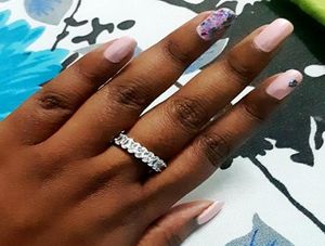 Anillo Vecalon Fine Promise de plata de ley 925, anillo de compromiso con corte ovalado, anillos de boda con diamantes para mujer, joyería Gift6957008