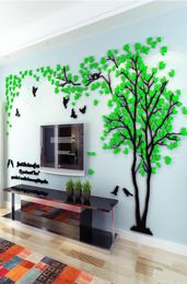 Hele muurstickers acryl paar boom muurstickers woonkamer slaapkamer tv muur 3D stickers DIY Home Decor2745368