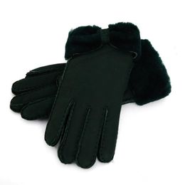 Hele - Warme winter dames leren handschoenen echte wollen handschoenen dames 100% kwaliteitsborging292L